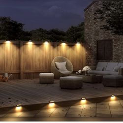 16 piece Solar Deck Lights, Bronze Finished Waterproof Led Solar Lamp for Outdoor Pathway