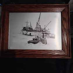 framed metal art  of a U.S. Navy submarine