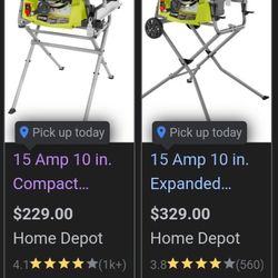 Ryobi 10 Inch table SAW with folded stand.. Like Brand New $155 Obo