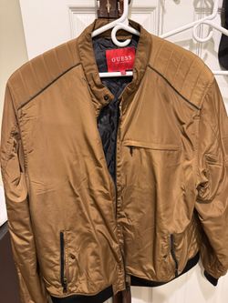 Guess Authentic Gold Colored Bomber Jacket XXL (runs XL)