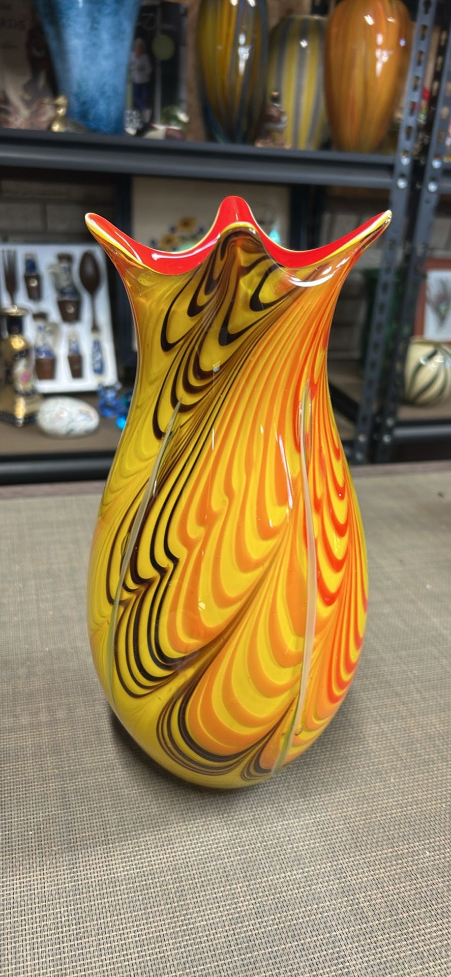 Murano fratell tosa millefiori art glass vase 11” tall by 6” round