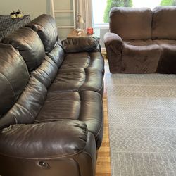 Sofa, loveseat and recliner. Leather. Electric. Smoke free.