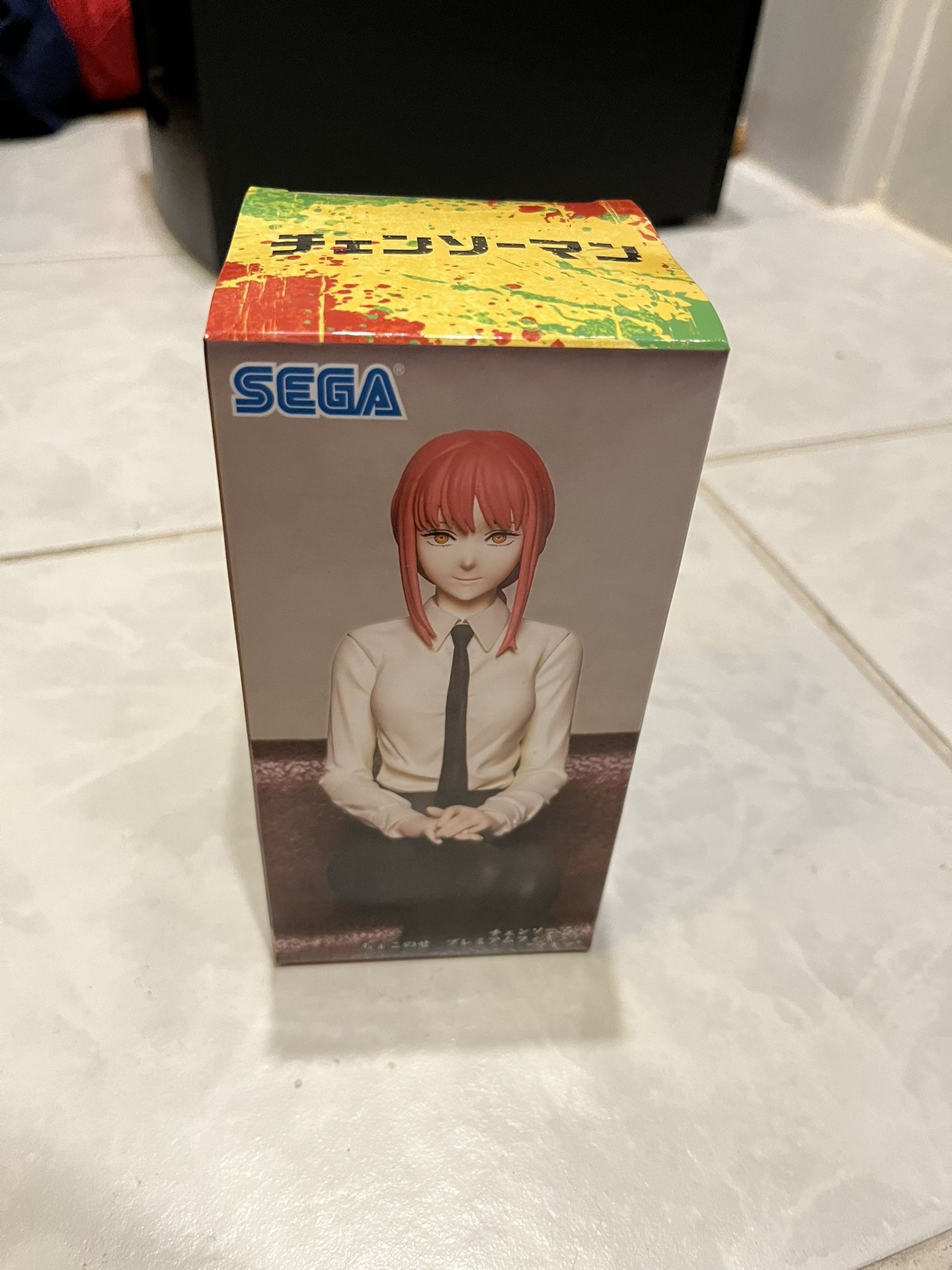 SEGA Chainsaw Man Makima Sitting Noodle Stopper Perching Anime Figure Toy Statue