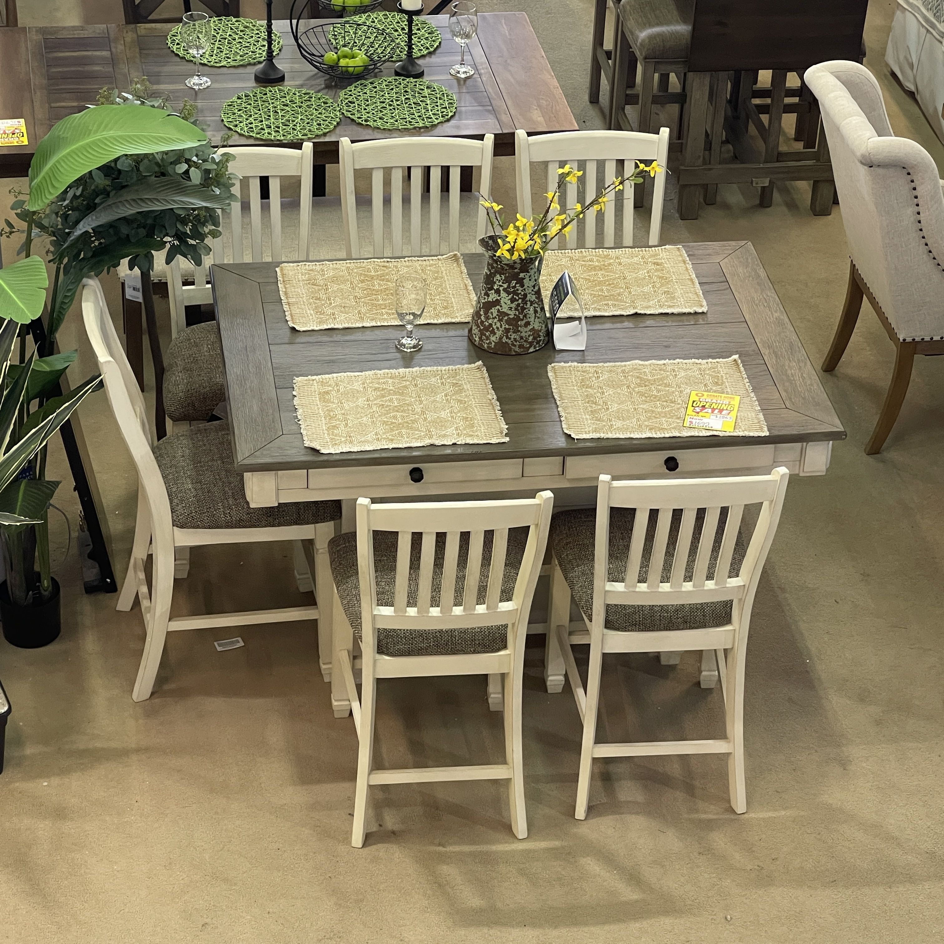 Two Tone Counter Height Dining Room Set / 7pc