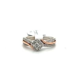 14kt Gold Two Tone Swoop Round Main Diamond Ring 4.40grams Size 7 160040 1