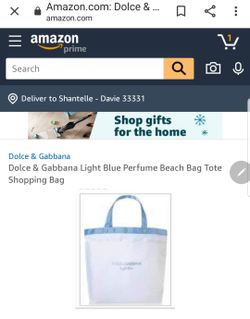 LARGE Dolce and Gabbana LIGHT BLUE PERFUME TOTE NEW GIFT CHRISTMAS