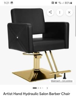 salon or barbers chair black and gold