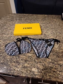 Blue Fendi 2 Piece Swim Suit, Size XL