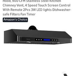 Range hood 36 inch, black with remote, new Ekon Kitchen ($100 off)