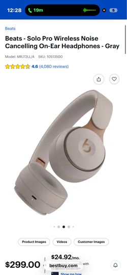 Beats Solo Pro Wireless Noise-Canceling Headphones Red and Blue