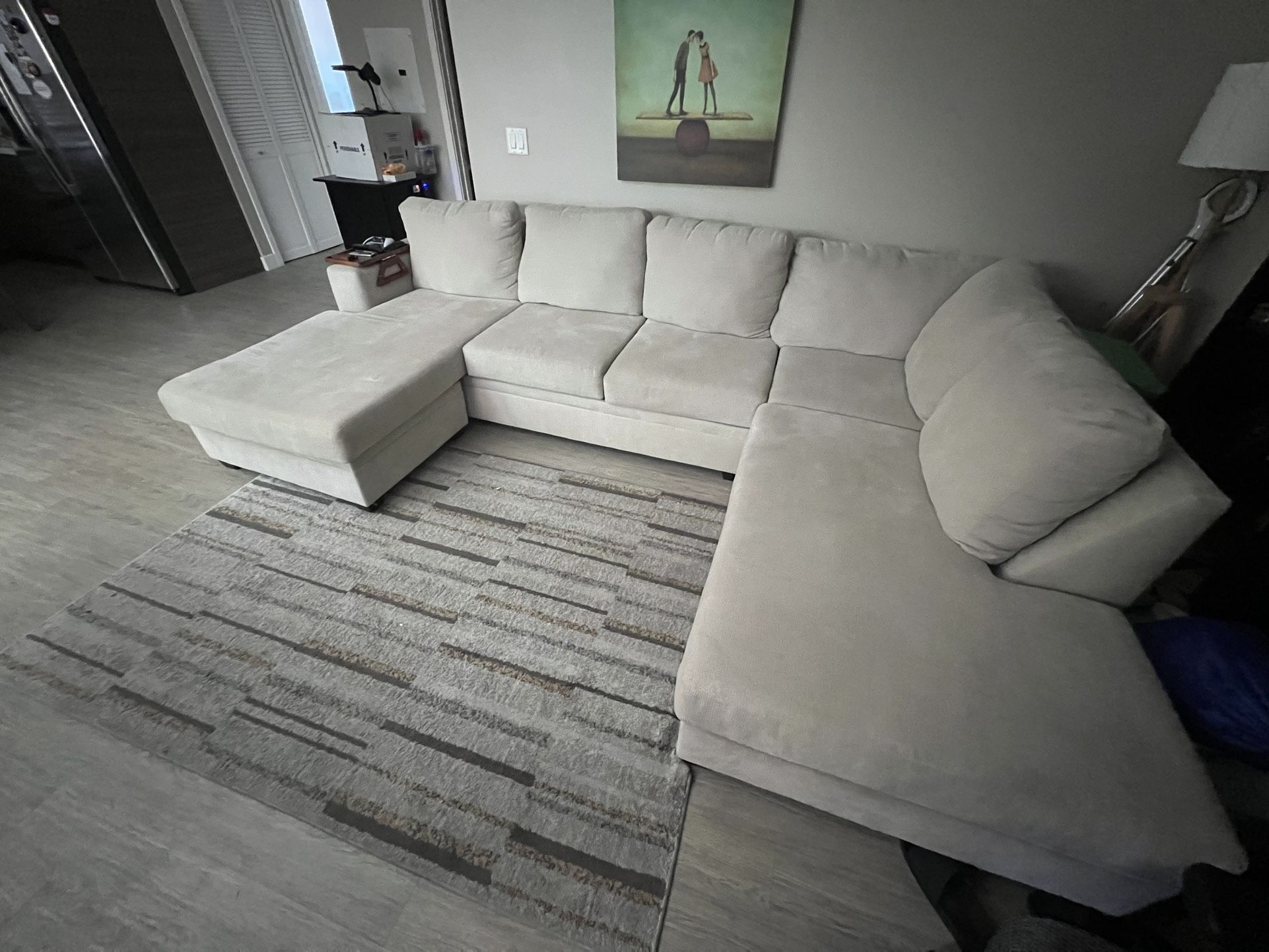 127" 2 Piece U-Shaped Sectional Sofa / Couch