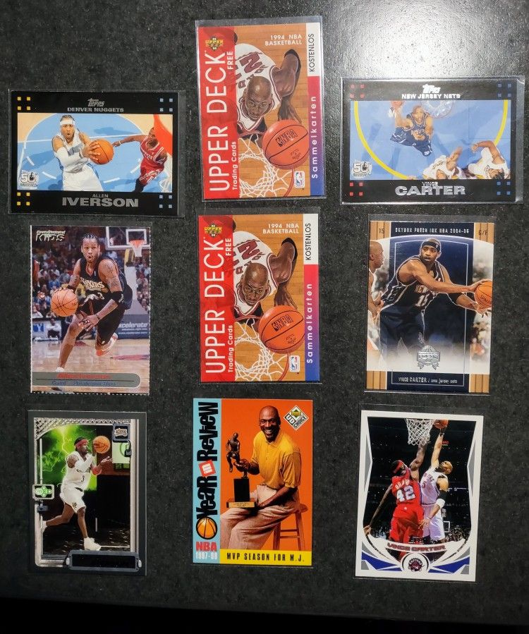 Lot Of 9 NBA Trading Cards