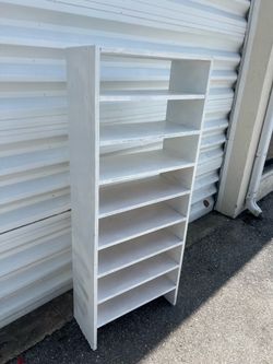 Wooden 9 Tier Storage Rack Shelving Shelf Rack Great for Shoes! Some cosmetic wear.   25.5x11.5x63.5in