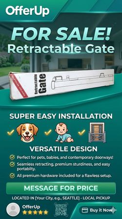 Title: New Retractable Safety Gate - Child/Pet Proofing