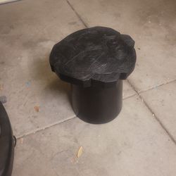 End table solid wood and metal base