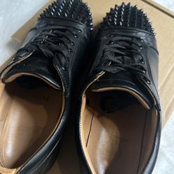 christian louboutin Jr Spikes Leather Red Bottoms