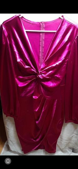 hot pink metallic dress
