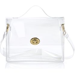 New Clear Cross Body Bag With Turn Lock Closure