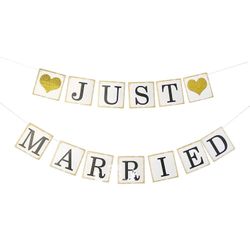 2pcs 1 Set Fireplace Decorations “ Just Married” 