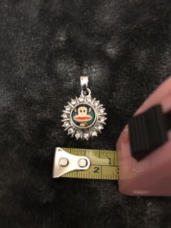 Green Monkey White Rhinestone Jewelry Pendant