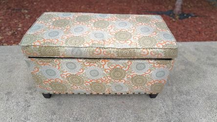 Floral Upholstered Storage Ottoman OFFERS WELCOME