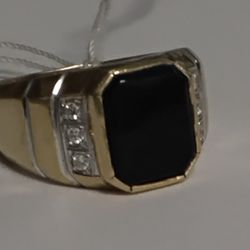Men's 18k Black Stone Ring