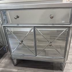 2 Elegant Lighting 32" Wide 2 Door Mirror Chest from the Danville Collection. Nightstand, bedside table.