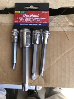 Triple square bit sockets