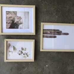 Set Of 3 Faux Wood Picture Frames