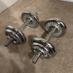 Adjustable Dumbbells - Total 35 Pounds 