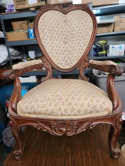 Antique Armed Heart Backed Parlour Chair