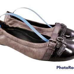 RARE PAUL GREEN PATENT BROWN BLACK FLAT BALLET WOMAN SHOES SIZE UK 3.5/US 6
