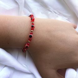 Lucky Turkish evil eye bracelets for men and women, colored crystal beads, braided bracelet with rope charms