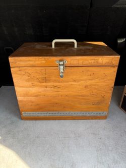 Vintage Slot car wood box pit case Parma cox Carrera