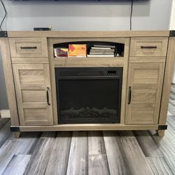 Cabinet With Electric Fireplace Great Condition 