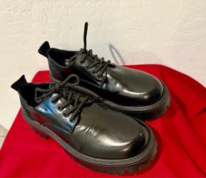 Men's Business Dress Formal Platform Derby Shoes Leather Lace Thick Sole Banquet