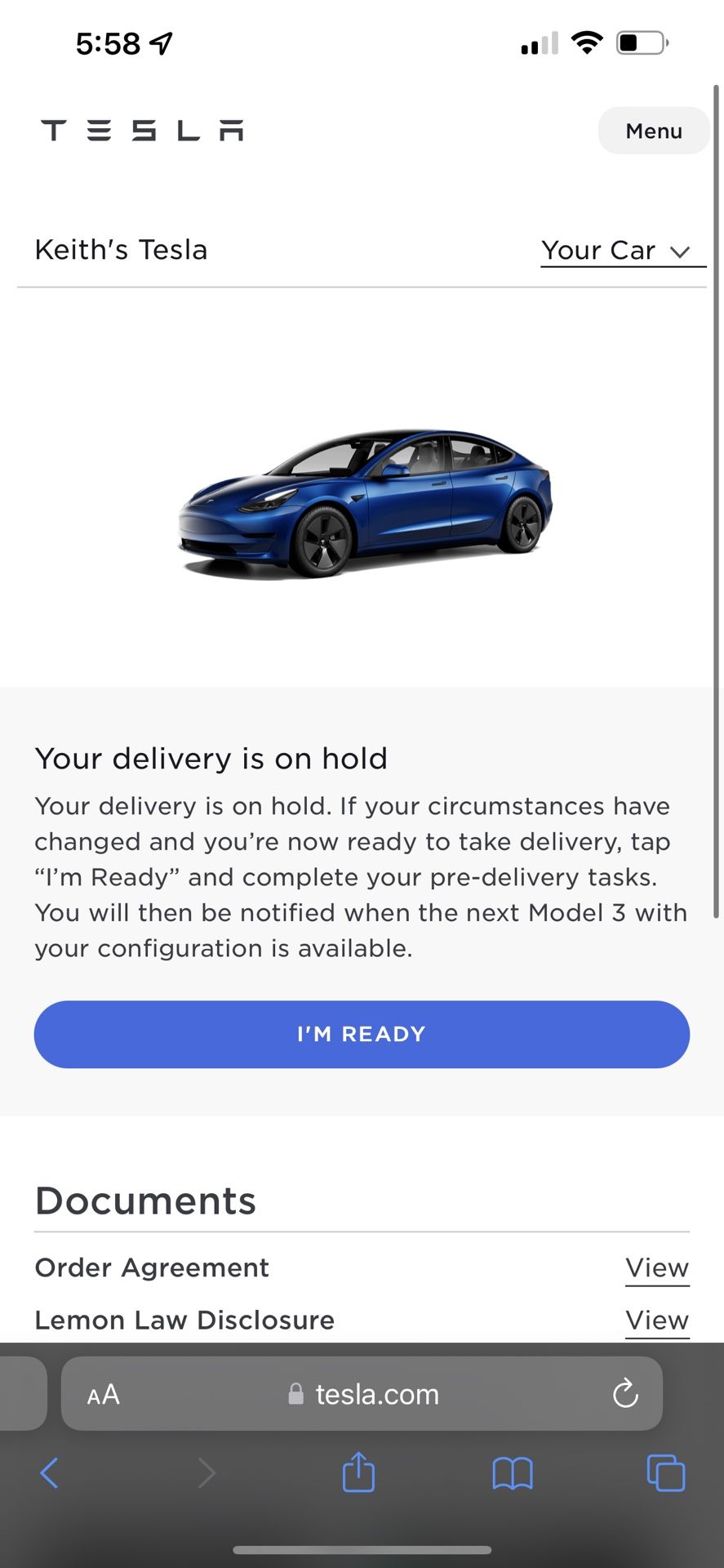 Tesla Reservation