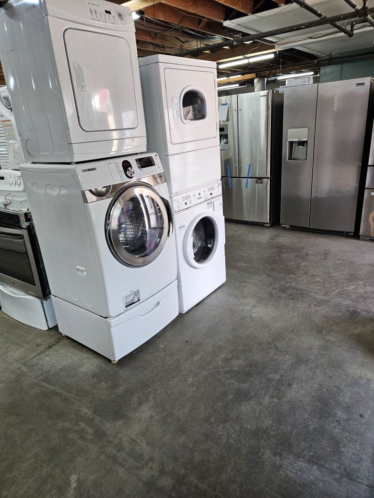 Nice lightly used Refrigerators Washer Dryer Oven Stove Stackable Free Warranty Only 65for Financing 90day TO Pay