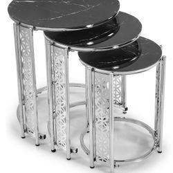 Coffee Table 3pc Silver