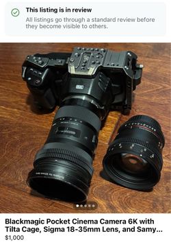 Blackmagic Pocket Cinema Camera 6K with Tilta Cage and Lenses