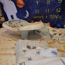 Baby bath, baby swaddling and feeding wrap