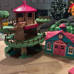 Li’l Woodzeez Treehouse, Schoolhouse, Pandas And Accessories 