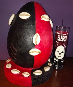 Elegua Orisha Statue with Cowrie Shells