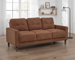 Bowen II Rust Fabric Upholstered Track Arm Sofa