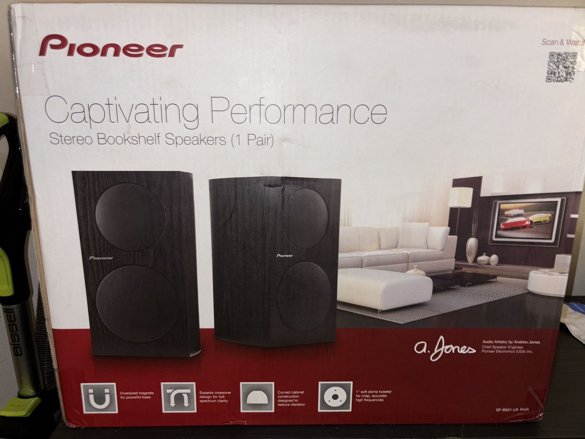 Pioneer Bookshelf Speakers (SP-BS21-LR) - NEW