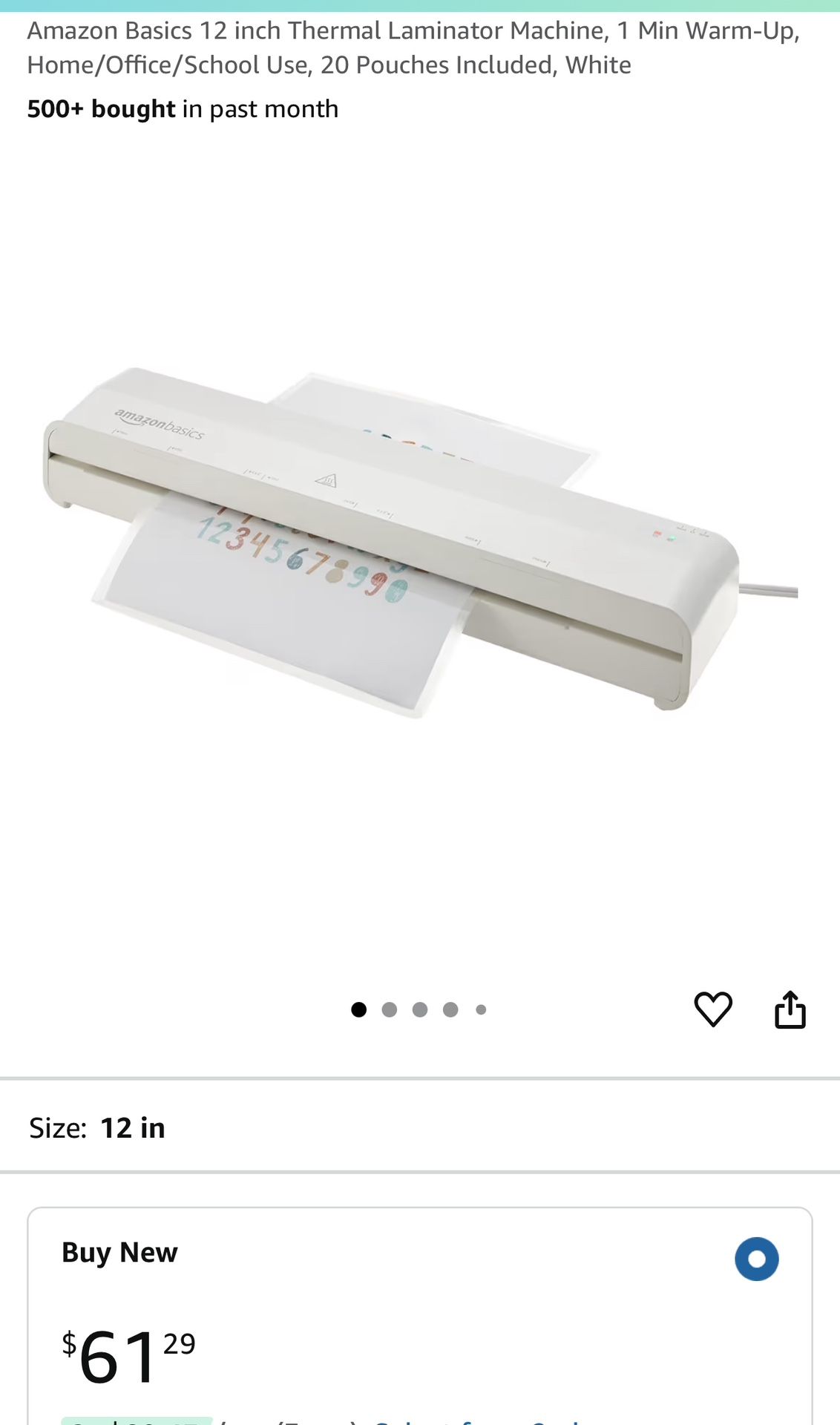 12 Inch Thermal Laminator One Minute Warm-Up (Never Opened)