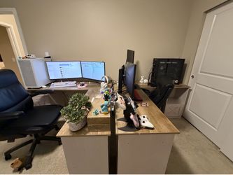 Two Farm Styled L-shape Desks