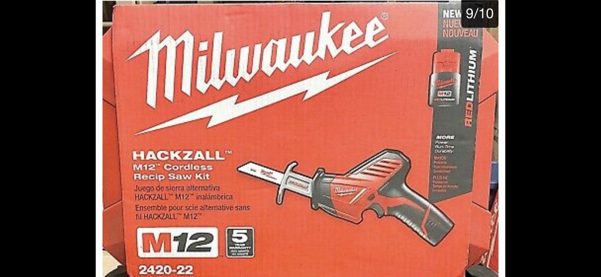 Milwaukee 2420-22 M12 Hackzall Reciprocating Saw Kit 1 Batteries NEW 48-11-2401