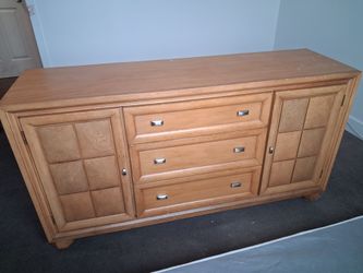 Wood Dresser with Drawers and Cabinet Doors
