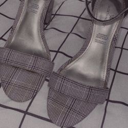 Worthington black & white plaid heel
